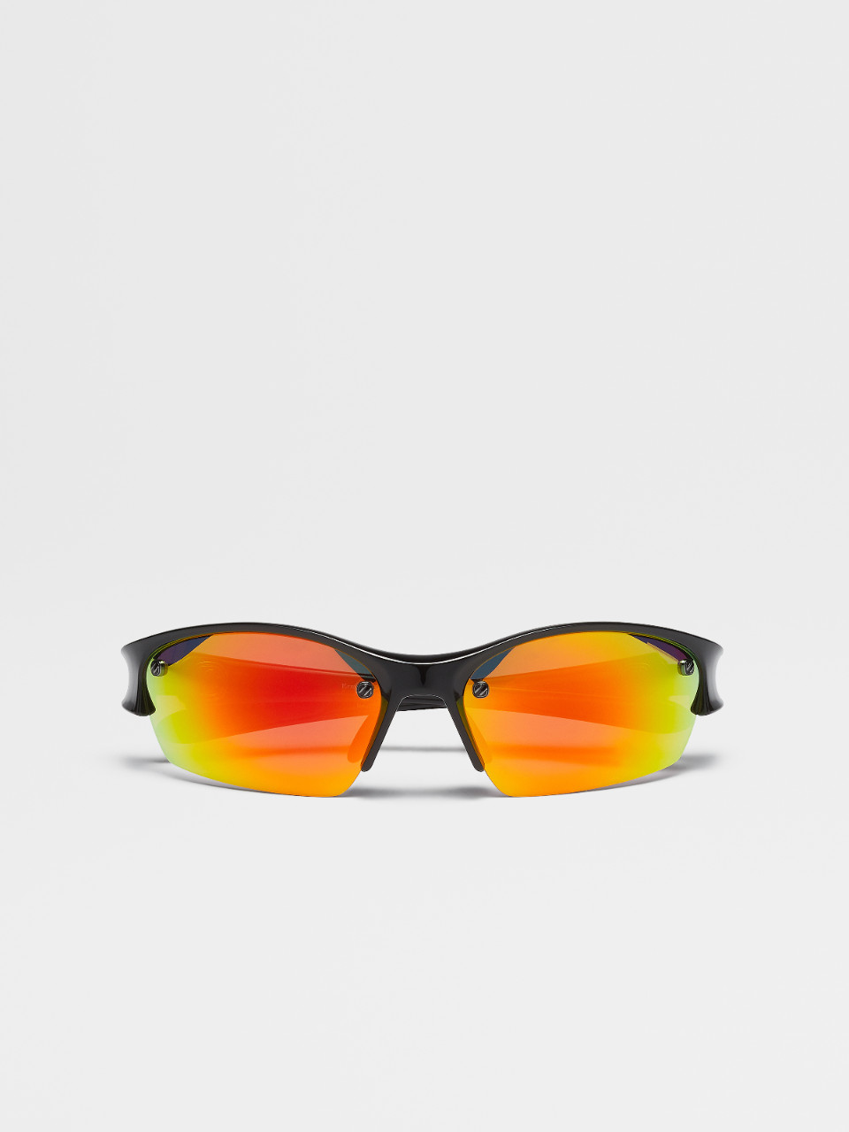 Black Injected Semi-rimless Sunglasses